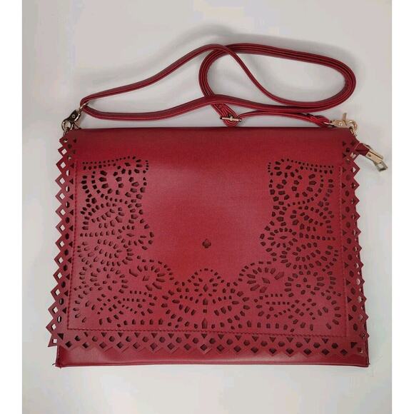 Cherry Red Portfolio shoulder Bag - Picture 2 of 8
